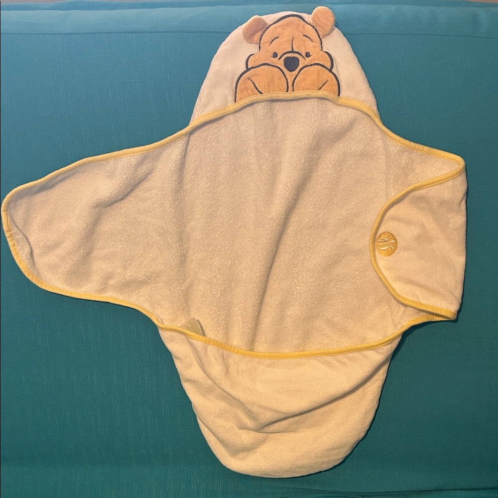 Disney Winnie the Pooh Baby Towel with Yellow Trim